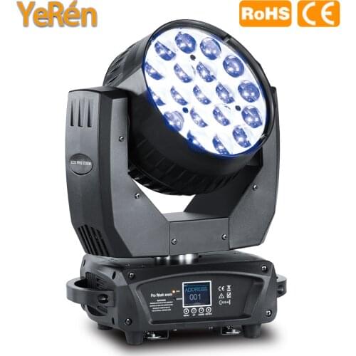 Aura 19*15W Led Zoom Moving Head Disco DJ Light RGBW DMX 16/25CHs Stage Lighting Effect