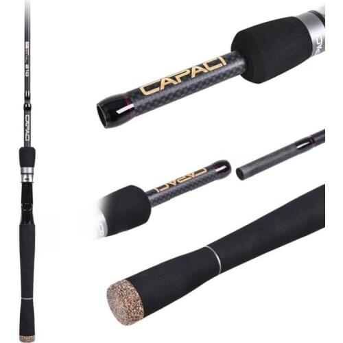 CAPACI Carbon Small Sea Pole Fiber Telescope Fishing Rod Travel Spinning Fishing Pole 2021