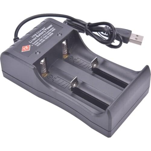 Universal 2 Slot Battery 3.7V USB Charger Smart Chargering Rechargeable for Li-ion 18650 26650 Batteries