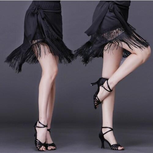 Latin Dance Skirt Tassel Tango Skirt Clothing Women Competition Performance Practice Modern Profession Dancewear Fringed Skirt