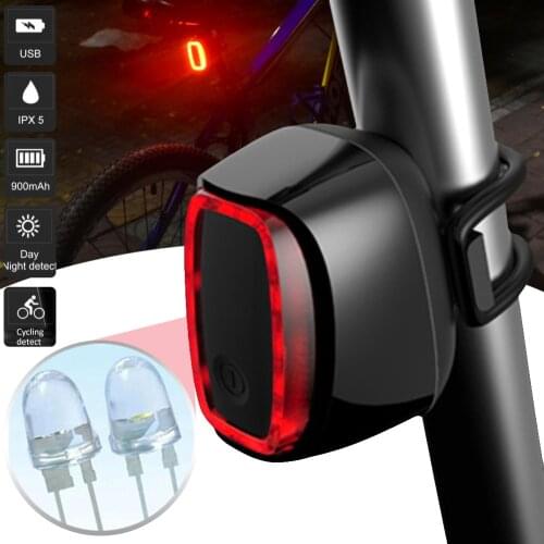 Brake Induction Bicycle Tail Light Intelligent Brake Light USB Rechargeable Tail Light LED Warning Light