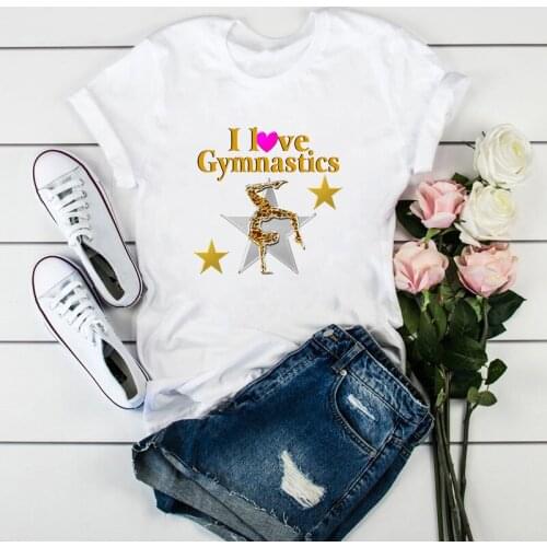 Femme I Love Gymnastics Tshirt Art graphic print Sports tops t-shirt women summer Harajuku fashion 90s tshirt tumblr clothes