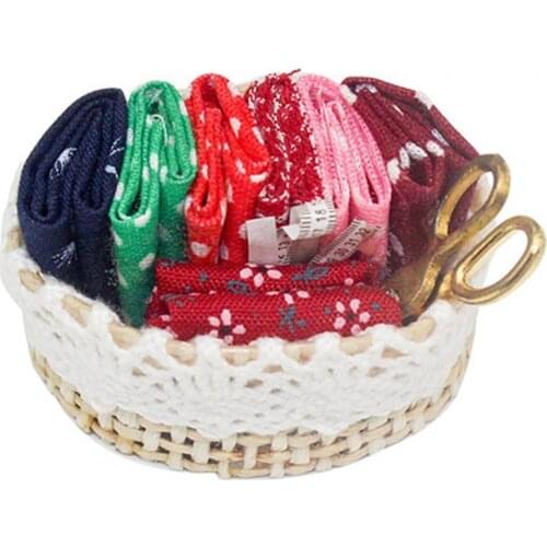 1/12 Dollhouse Mini Sewing Cloth Material Tools Model Toy DIY Crafts Props Gift Decorative Ornaments For Mini Kitchen Scences