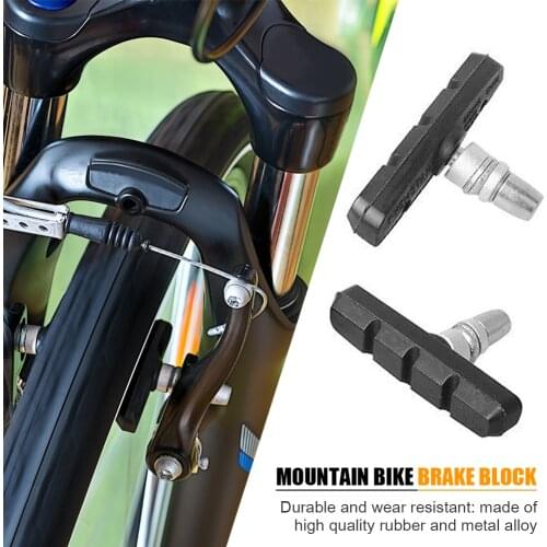 1pc Mountain Road Bike Brake Blocks Practical Rubber Metal Bicycle V-brake Shoes Pads Cycling Riding Accessories