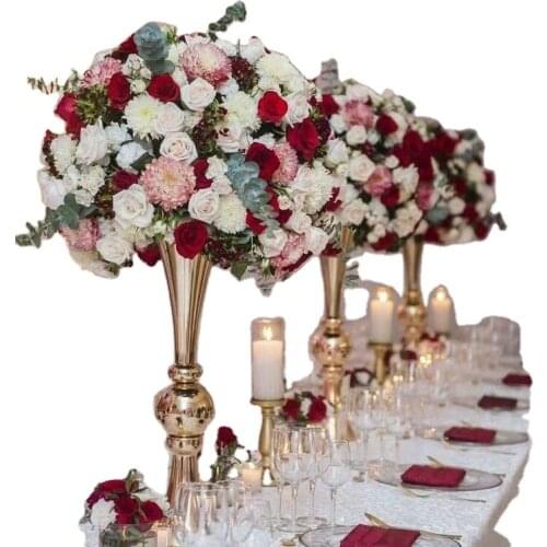 15pcs)Metal Candle Holders Flowers Vase Candlestick Centerpieces Road Lead Candelabra Centerpieces Wedding props decoration q204