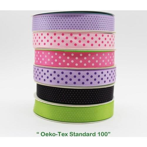 16 MM Satin Printed Polka 4 Dots Ribbon Wedding Decoration DIY Tape Gift Handmade Bow Hair Accessories