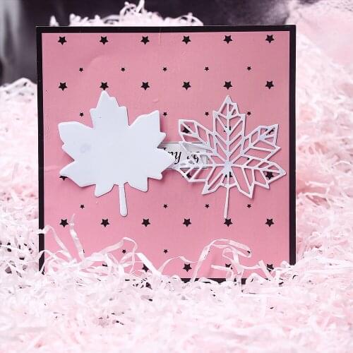 2Pcs/lot Maple Leaf Metal Dies Cutting Die Cut Decorative Embossing Scrapbooking Stencil