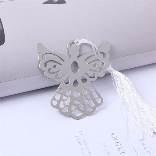 2pcs Angel Metal Bookmarkers with Tassels Kawaii Stationery Book Page Mark Children Student Gift School Office Supplies