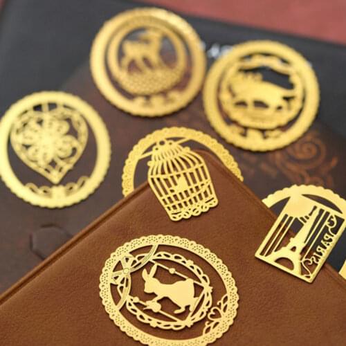 2PCS Mini Kawaii Animal Birdcage Heart Eiffel Tower Book Mark Metal Bookmarks Clips School Office Stationery Teachers Kid Gifts