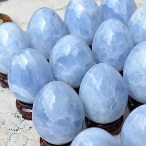 250-300g NATURAL SKY BLUE CALCITE QUARTZ CRYSTAL EGG SPHERE BALL HEALING FREE SHIPPING
