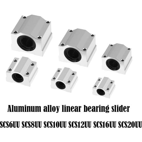4pcs Linear Motion Ball Bearing Slide Block Bushing SC8UU SCS8UU SC10UU SCS12UU SCS16UU SC20UU Linear Shaft CNC 3D Printer Parts