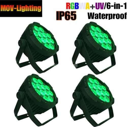 4pcs/lot 12*18W RGBWA UV 6in1 Waterproof Led Par Light Flash Strobe Outdoor