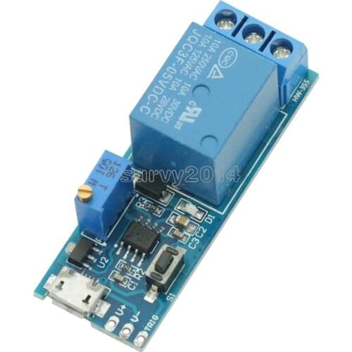 5V-30V Micro USB Power Adjustable Delay Relay Timer Control Module Trigger Delay Switch