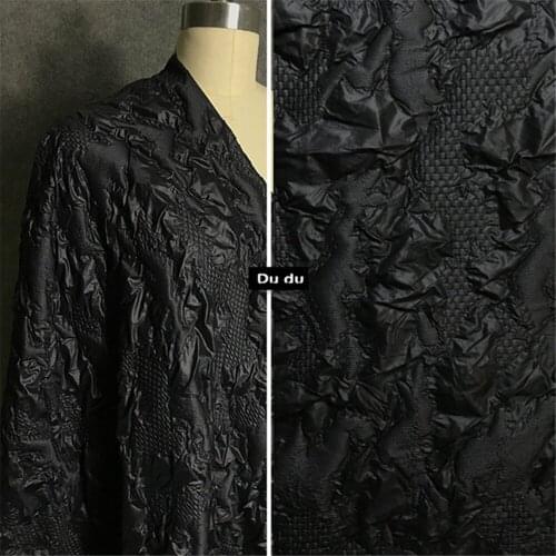 50*145cm 3D Bump Texture Clothing Fabric Creases Embossing Double Composite Transform Pressure plait Fabric DIY