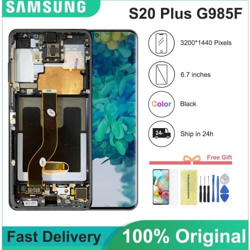 6.7'' For Samsung Galaxy S20 Plus Lcd with Frame Display Touch Screen Digitizer For Samsung S20+ LCD G985 G985F Display