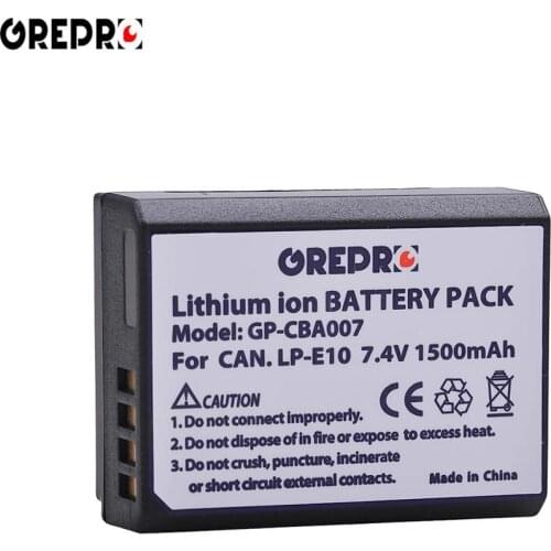 1500mAh LP-E10 LPE10 Battery for Canon EOS 1100D 1200D 1300D 1500D 2000D 3000D Kiss X50 X70 X80 Rebel T5 T6 T7 T100, LP E10