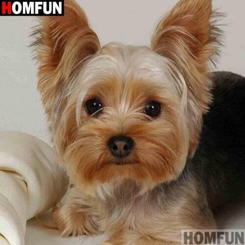 HOMFUN Full Square/Round Drill 5D DIY Diamond Painting "Animal dog" Embroidery Cross Stitch 5D Home Decor Gift A16439