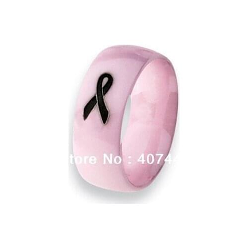 Free Shipping USA Hot Selling E&C JEWELRY Unique 8MM Classic Pink Ceramic With Ribbon Design Women&Mens Best Wedding Band