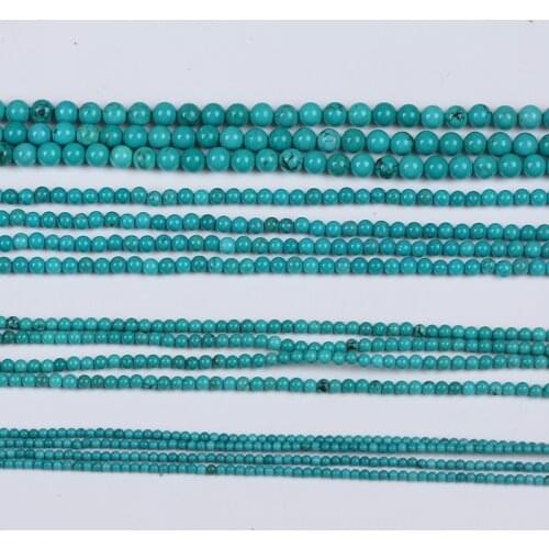 2mm,3mm,4mm,6mm Small Size Good Quality Blue Turquoise Bead String For DIY Bracelet Necklace Making