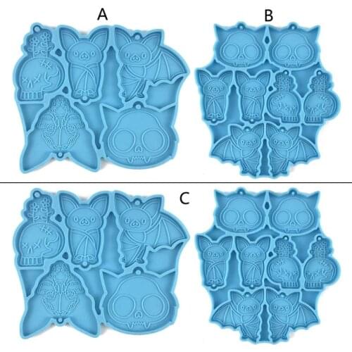 Bat Series Keychain Epoxy Resin Mold Jewelry Pendant Silicone Mould DIY Crafts Decorations Casting Tools