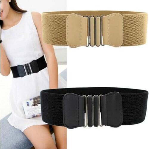 Brand New Waist Belts Women Fashion Lady Solid Stretch Elastic Wide Belt Dress Adornment For Women Waistband