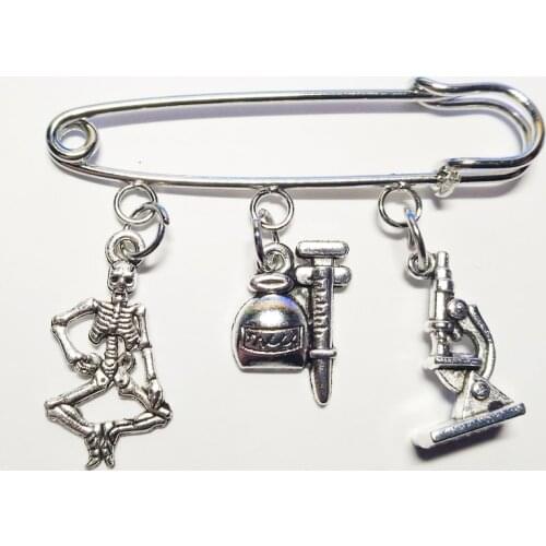 XKXLHJ 1pc Science Brooch Medical Student Brooch Nurse Brooch Graduation Jewelry Biology Gift For Teacher