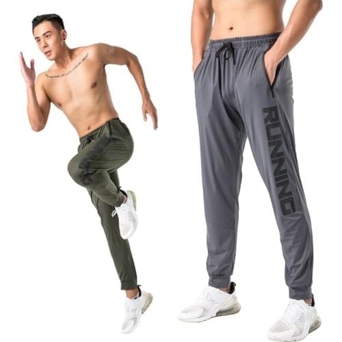 New Gym Sweatpants Man Summer Thin Fitness Trousers Slim Fit Quick Dry Running Long Pants Elastic Men Workout Training Pant