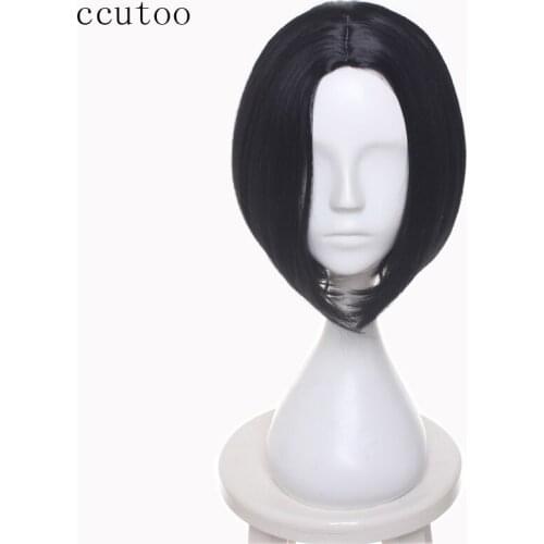 Ccutoo 14" NANA Oosaki Nana Black Short Straight Synthetic Hair Central Parting Hairstyles Cosplay Wigs Heat Resistance
