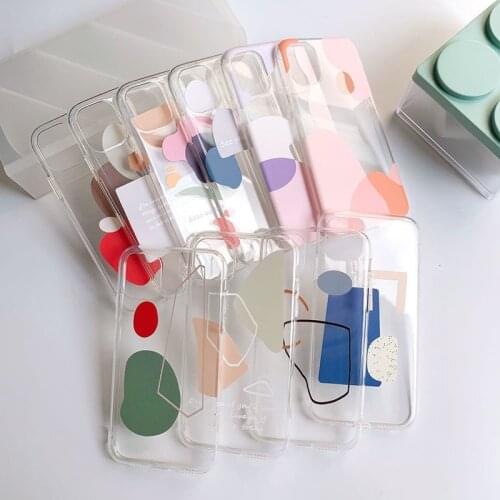 Cute art Retro Abstract Phone case for Apple iPhone 12 11 Pro X XS Max XR 8 7 Plus 12 mini 7Plus case Clear soft silicone cover