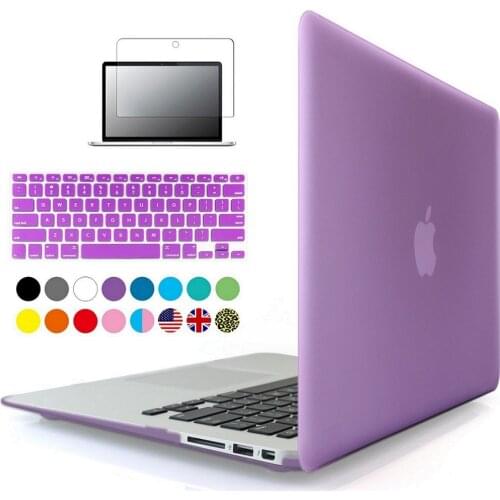 3 in 1 Matte Hard laptop Case For Apple macbook Air Pro Retina 11 12 13 15 inch Protector For Mac book 11.6 13.3 15.4 Touchbar