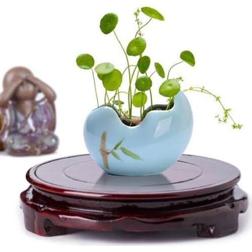 6-12cm Buddha Incense Flowerpot Wood Carving Teapot Base Diameter Real Solid Wood Carving Vase Base Stone