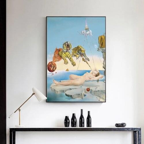 HD Print Salvador Dali Tiger Comic Modern Wall Art Living Room Nordic Home Decor Poster