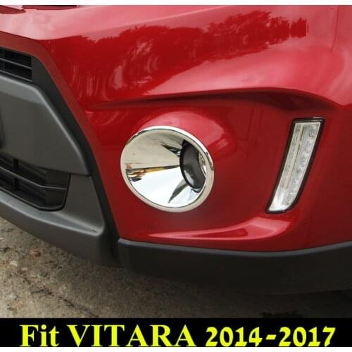 ABS Chrome Front Bumper Protector Frame For Suzuki Vitara 2014 2015 2016 2017 Front Fog Light Cover Trim VITARA