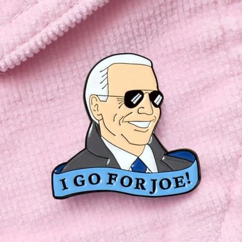 I Go for Joe Biden America President Cartoons Brooch Pins Enamel Metal Badges Lapel Pin Brooches Fashion Jewelry Accessories