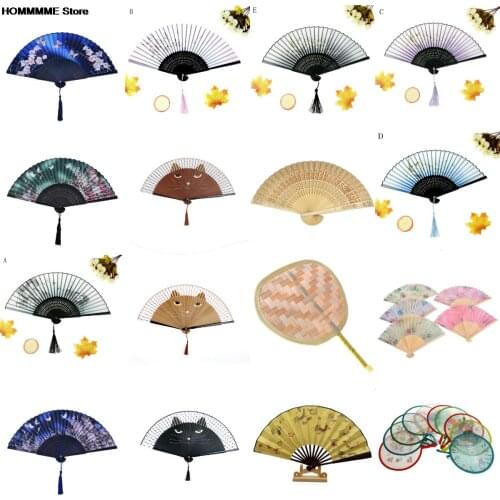 1pc Summer Vintage Bamboo Folding Hand Held Flower Fan Chinese Dance Party Pocket Gifts Wedding Colorful fans