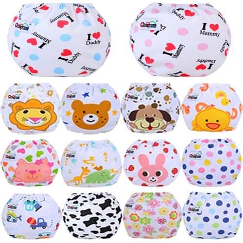 Cute Baby Diapers Reusable Nappies Cloth Diaper Washable Infants Children Baby Cotton Training Pants Panties Nappy Changing