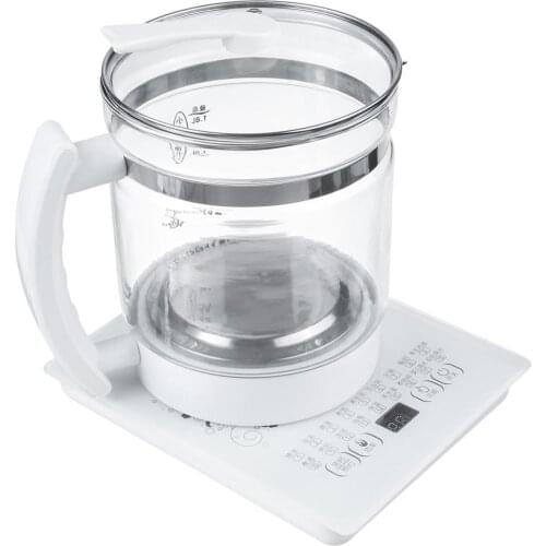 220V 1.8L Multifunctional Electric Glass Kettle Healthy Heater Cooker Water Boiling Tea Porridge Soup Stewing Household Kettle