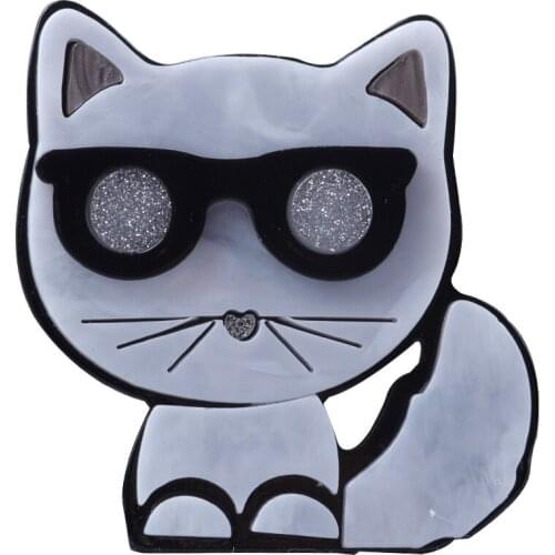 Fashion Cute Cartoon Cat Animal Brooch Pins For Women Girls Lovely Acrylic Backpack Badge New Design Lapel Brooch Jewelry Gifts