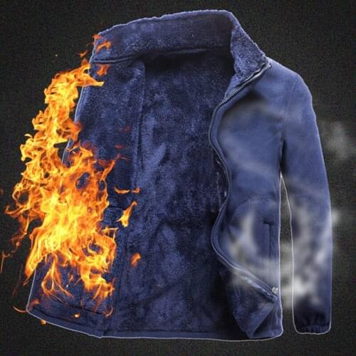 Large Size Men Outdoor Winter Fleece Jacket Thicken Thermal Stand Collar Windproof Coats Climbing Camping Skiing Sports Jackets