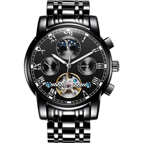 AESOP Skeleton Watch Men Automatic Tourbillon Mechanical Watch Waterproof Luminous Top Brand Luxury Clock Man Relogio Masculino