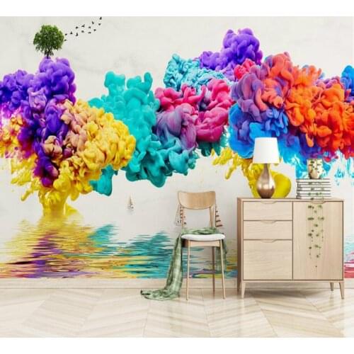 3d Wall Paper Color ink smoke abstract Decorative Painting Wallpaper for Wall Home Improvement 3D Wallpapers Living Room
