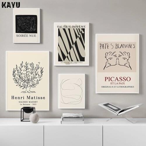 Wall Art Canvas Painting Picasso Matisse Abstract Girl Flower Nordic Posters And Prints Wall Pictures For Living Room Home Decor