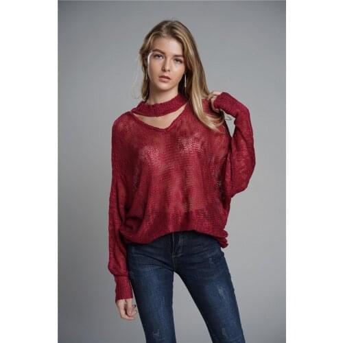 H80&S90 Women Sexy See Through Hollow Out Thin Pullover Sweater Long Slleve Loose Knit Sewaters Fashion Soft Jumper Tops Clothes
