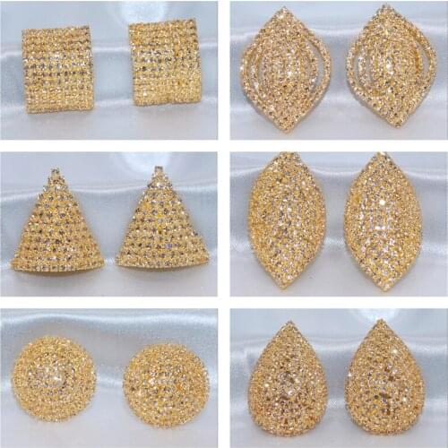 New design Fashion Rhinestones Element Stud Earrings For Women Vintage Bling Crystal Earrings Statement Wedding Jewelry