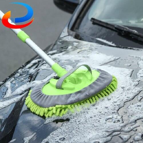 Car Wash Special Mop Brush Long Handle Adjustable Chenille Telescopic Car Wash Cleaning Mop Brushing Tool