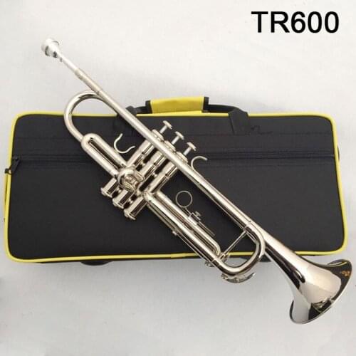 Stradivarius Trumpet Best quality TR-600 Music Instrument Bb silver Gold B flat Beginner playing Trumpet with Case Free shipping