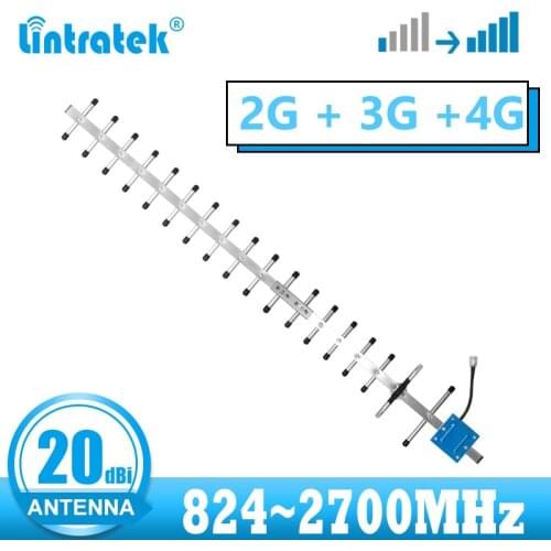Lintratek 20dBi GSM 2G 3G 4G Yagi outdoor antenna LTE 4G booster external antenna with N female for repeater amplifier
