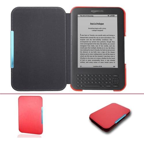 Ultra Slim Leather Cover Case For Capa Amazon Kindle 3 3rd Gen Keyboard Ereader Kindle3 Flip Folio Book Cover Magnetic Case