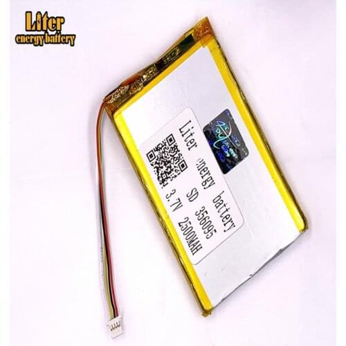 Plug 1.0-4P 356095 2500mah 3.7V Li-ion Polymer Battery Rechargeable For Digital Camera