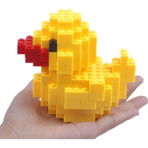 Yellow Duck Small Particles Building Blocks Animal Brick DIY Toys for Children